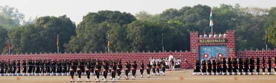 Officer cadets marching in slow march to take The Final Step